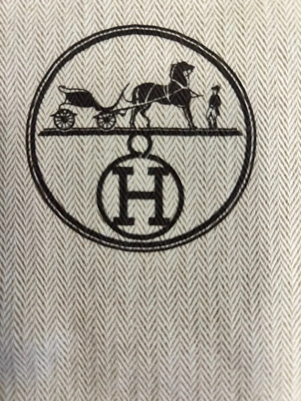 Authentic Hermès Herringbone Cotton Shoe Dust Bags  Set of 2 –   6.75” x 14.75